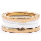 18K Rose Gold White Ceramic B.Zero Ring Size53