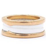 18K Rose Gold White Ceramic B.Zero Ring Size53
