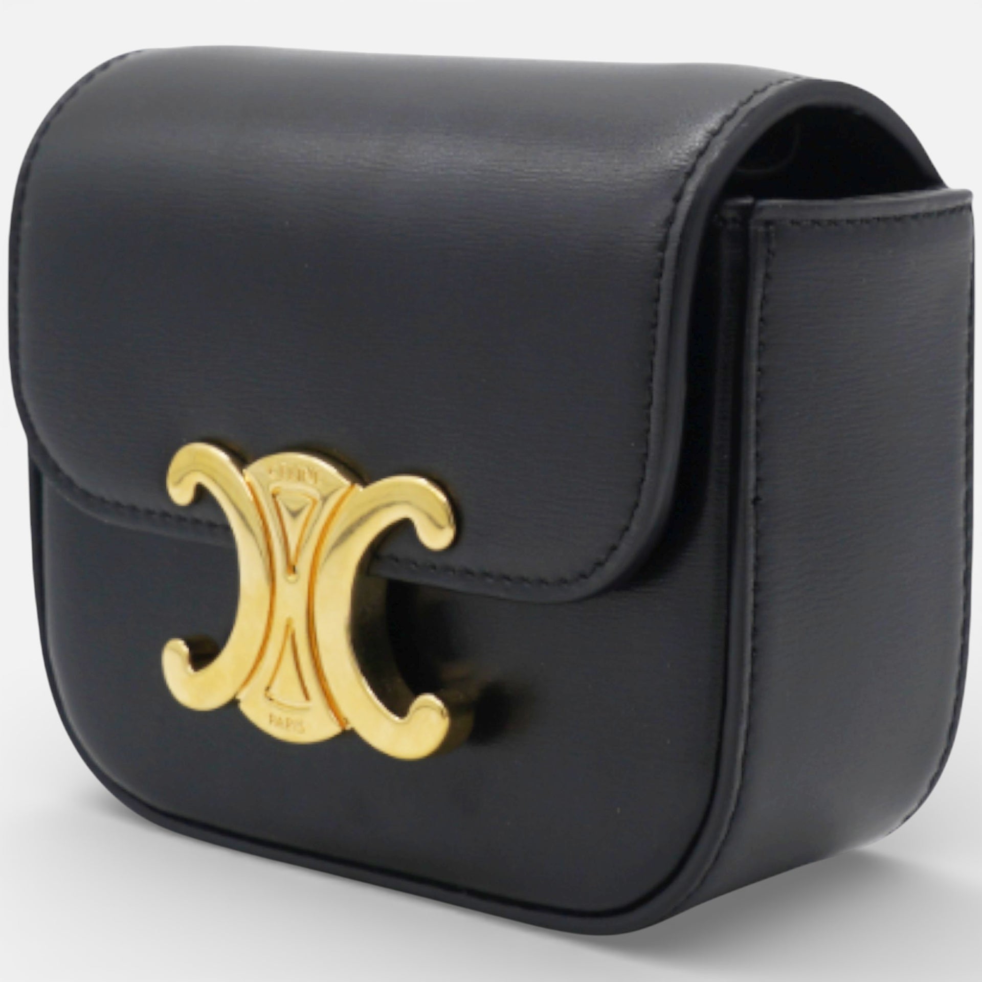 Mini Triomphe in Shiny Calfskin Black