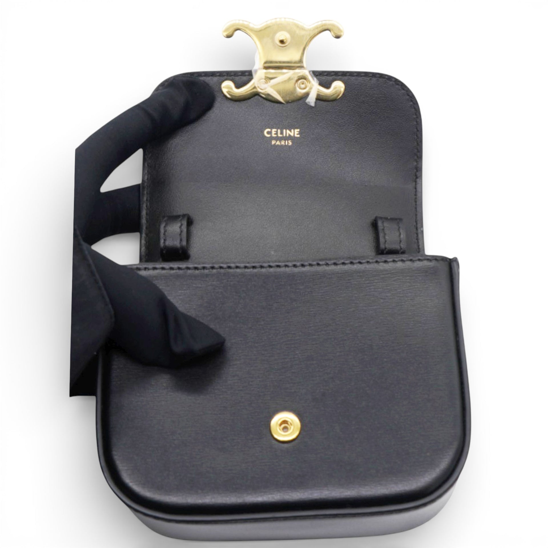 Mini Triomphe in Shiny Calfskin Black