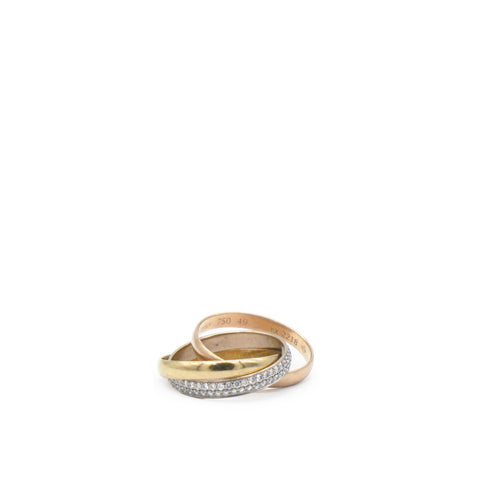 Trinity Tri Gold Diamond Ring Size49