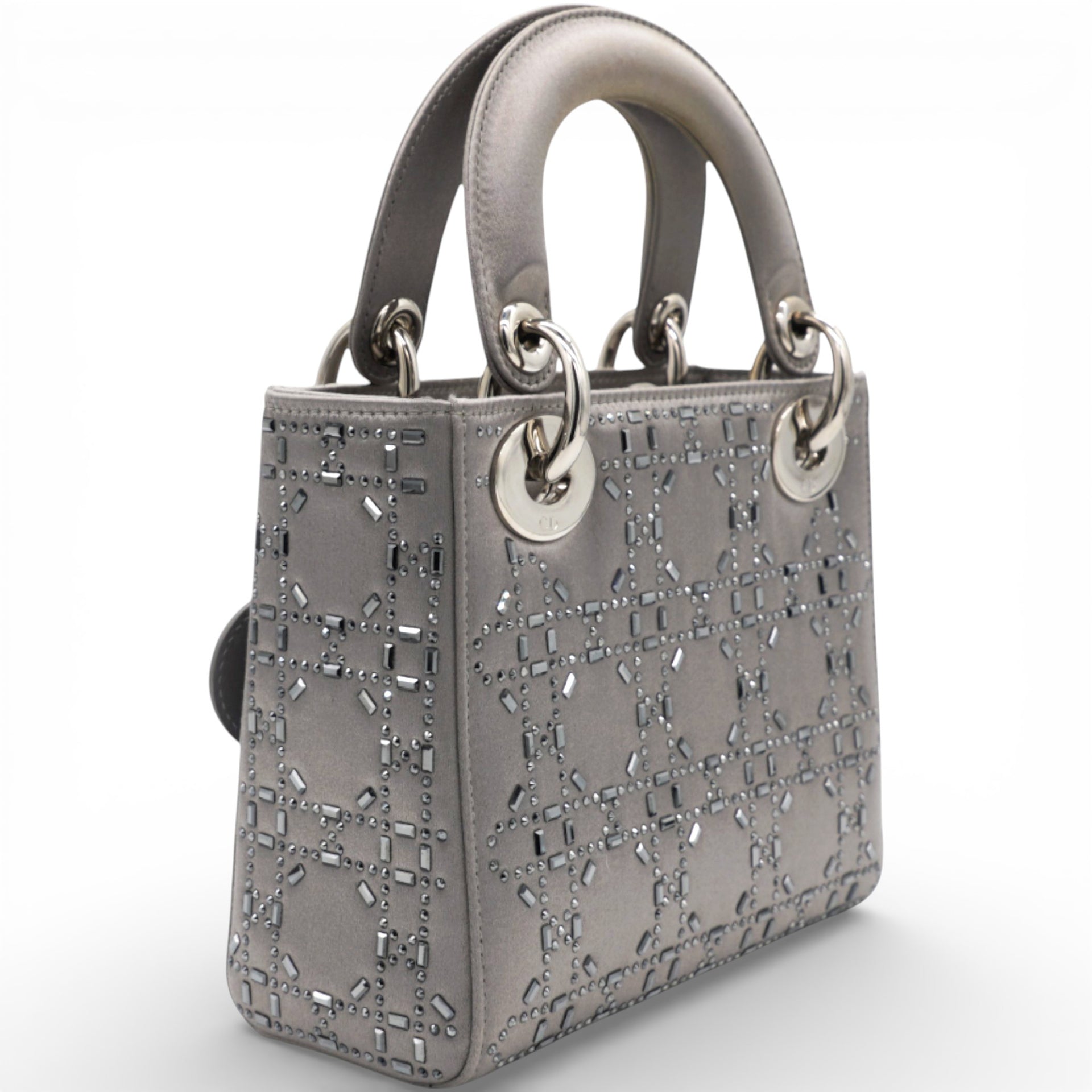 Satin Crystal Cannage Mini Lady Dior