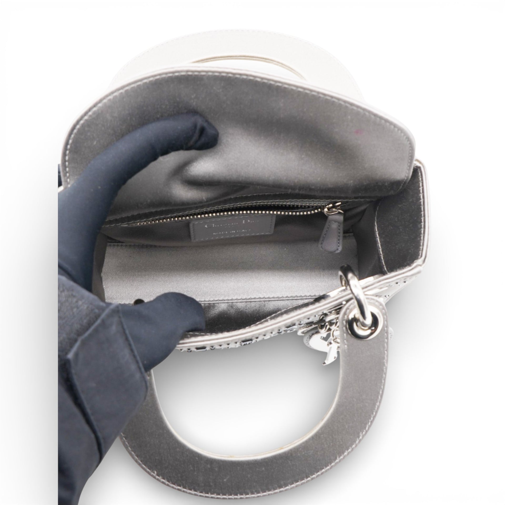 Satin Crystal Cannage Mini Lady Dior