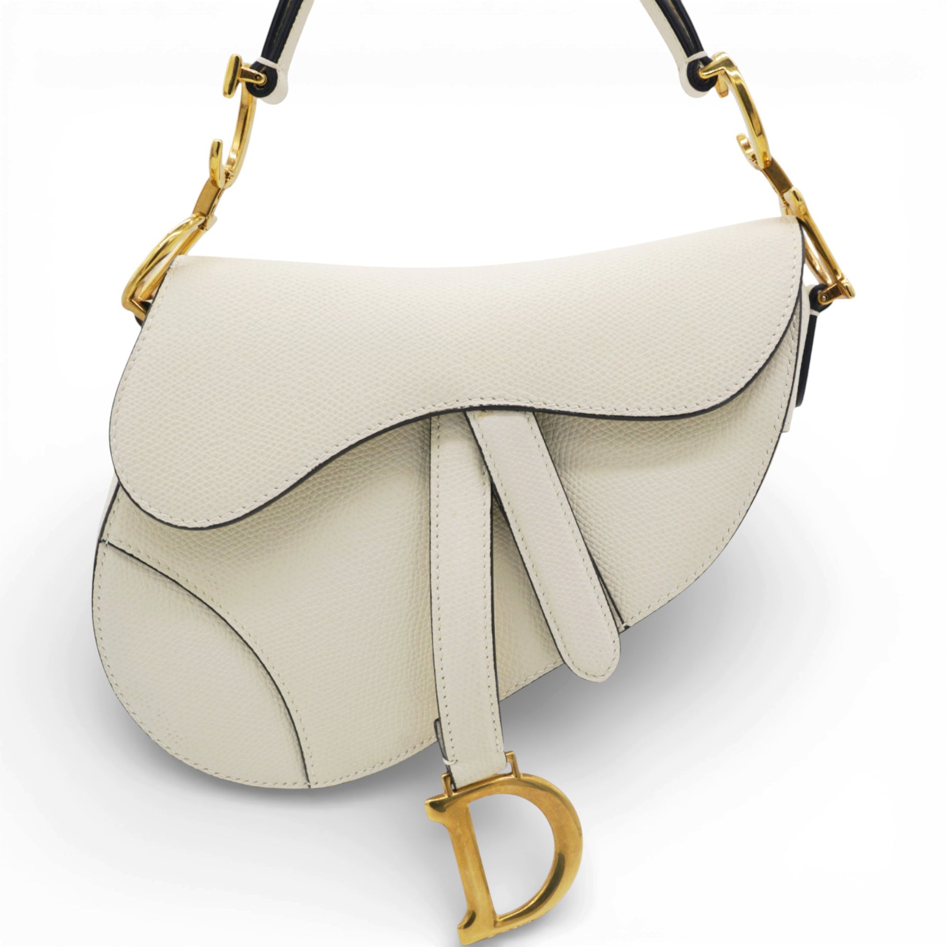 Calfskin Mini Saddle Bag White