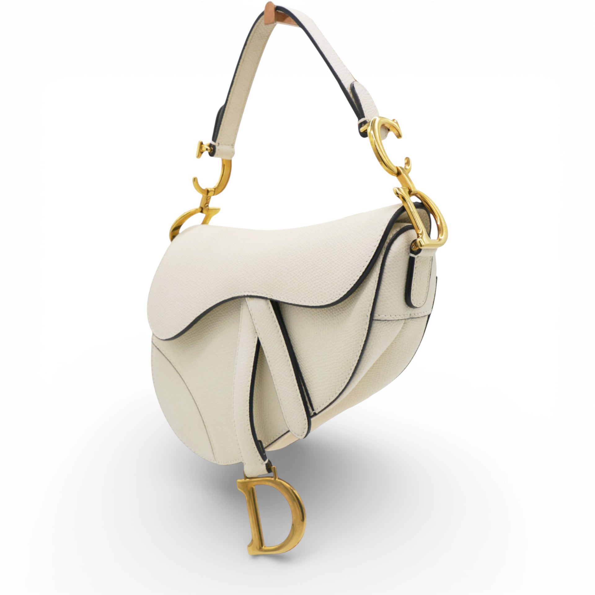 Calfskin Mini Saddle Bag White