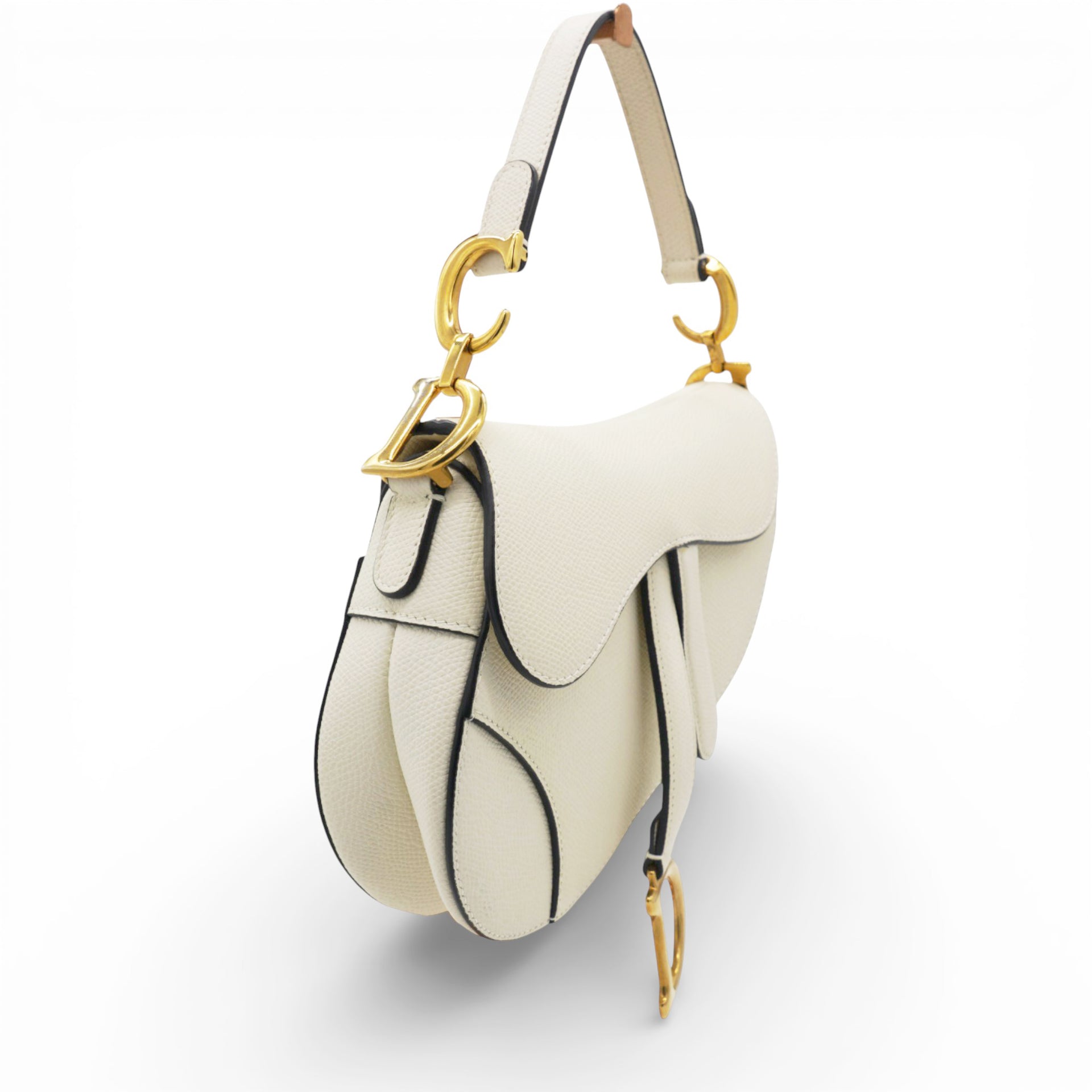Calfskin Mini Saddle Bag White