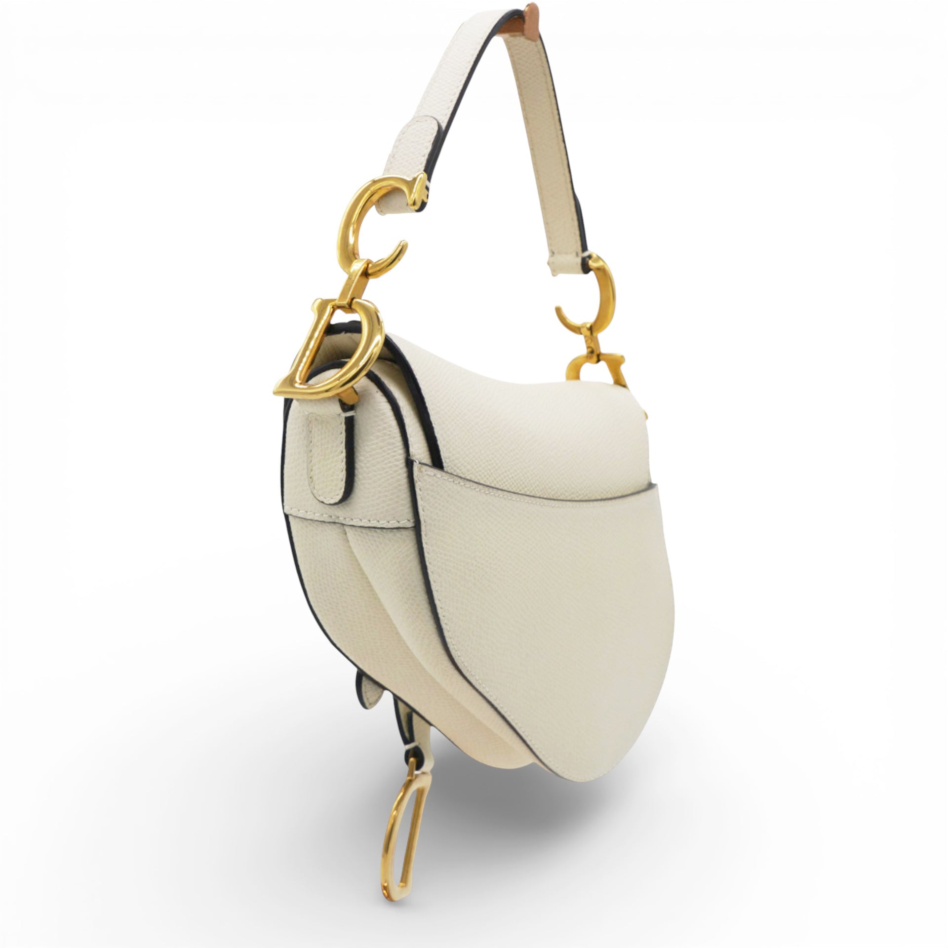 Calfskin Mini Saddle Bag White