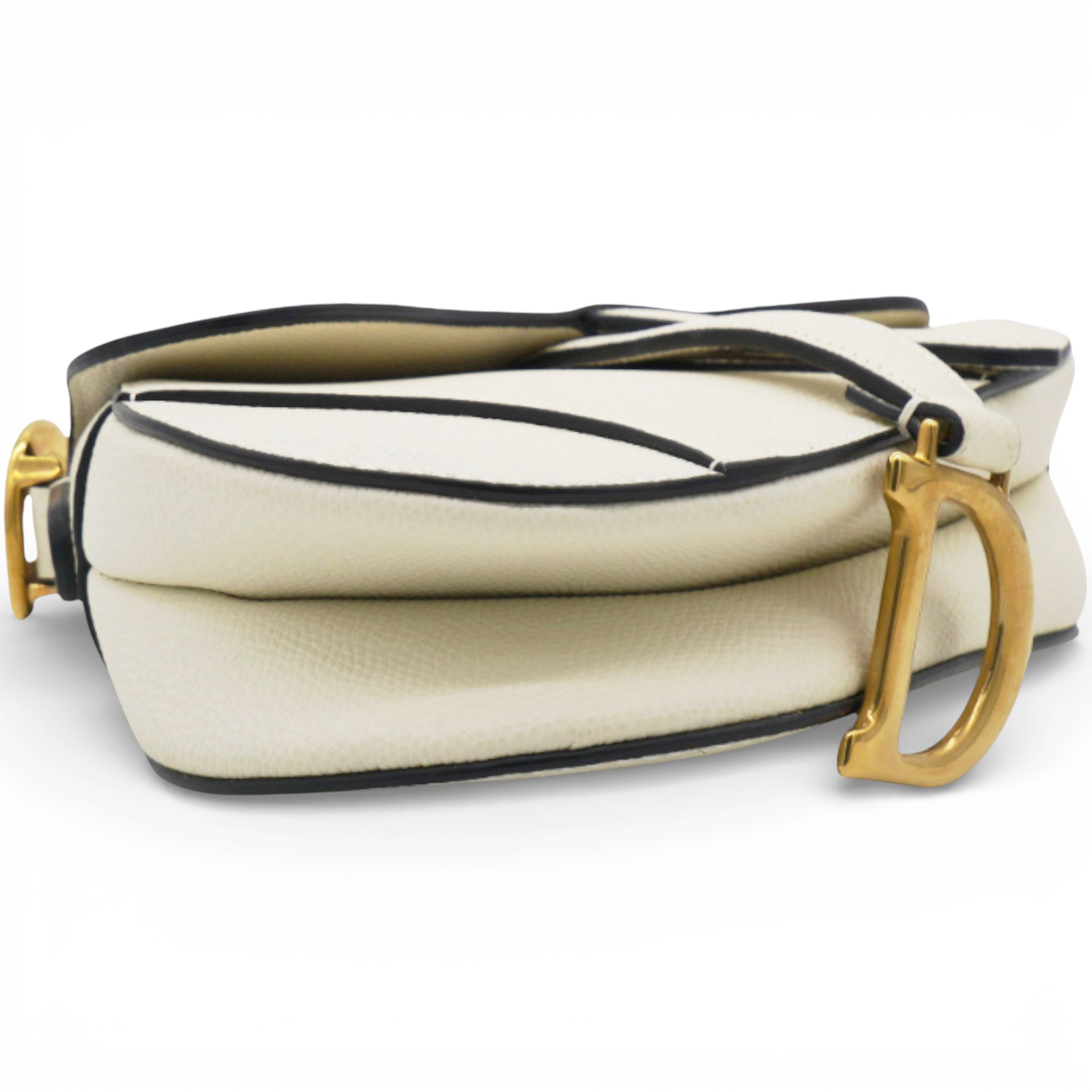 Calfskin Mini Saddle Bag White