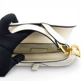 Calfskin Mini Saddle Bag White