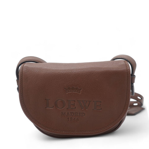 Heritage Shoulder Bag Leather Brown Ladies