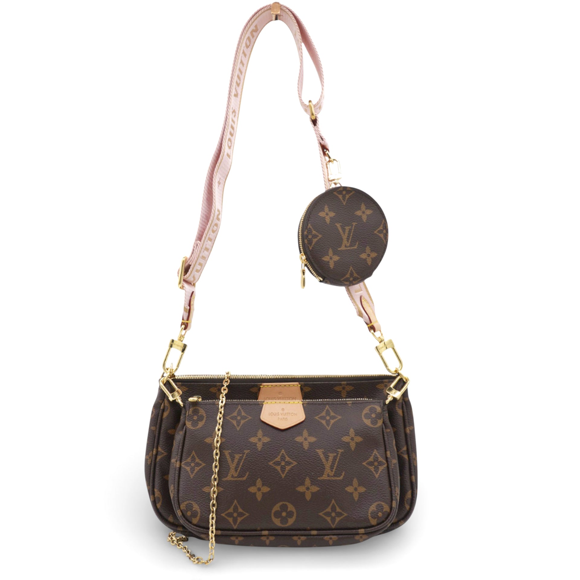 LOUIS VUITTON Rose Ballerine Monogram Canvas Multi Pochette Accessories Bag