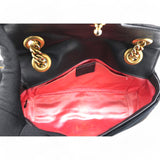 Gucci Velvet Matelasse Mini GG Marmont Shoulder Bag Black 