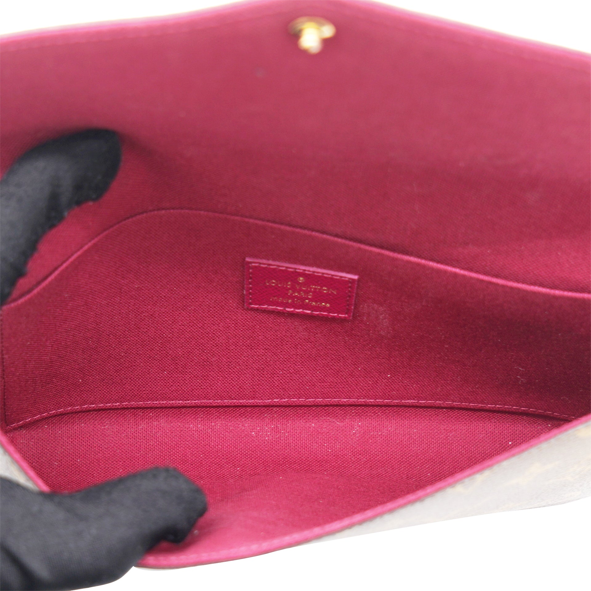 Authentic Louis Vuitton LV Monogram Logo Pink Felicie Pochette Insert Case  Pouch