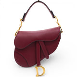 Christian Dior Grained Calfskin Mini Saddle Bag Red