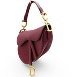 Grained Calfskin Mini Saddle Bag Red