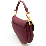 Grained Calfskin Mini Saddle Bag Red
