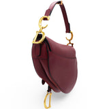Grained Calfskin Mini Saddle Bag Red