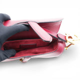 Grained Calfskin Mini Saddle Bag Red
