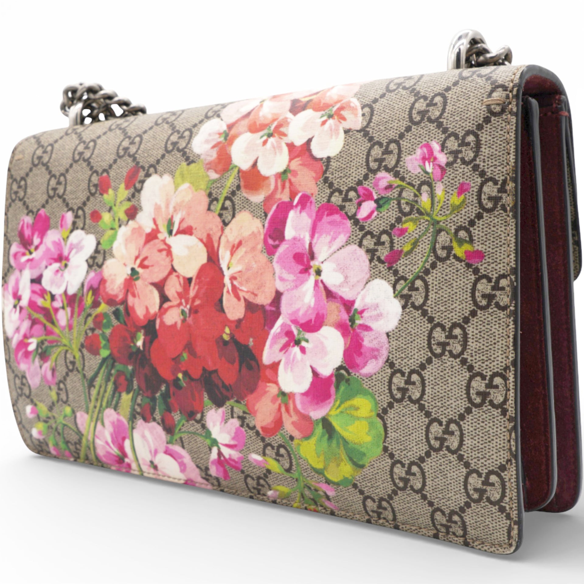 GG Supreme Monogram Blooms Small Dionysus Shoulder Bag Beige Multicolor Dry Rose
