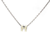 Pop H Mini White Lacquer Silver Plated Pendant