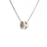 Pop H Mini White Lacquer Silver Plated Pendant