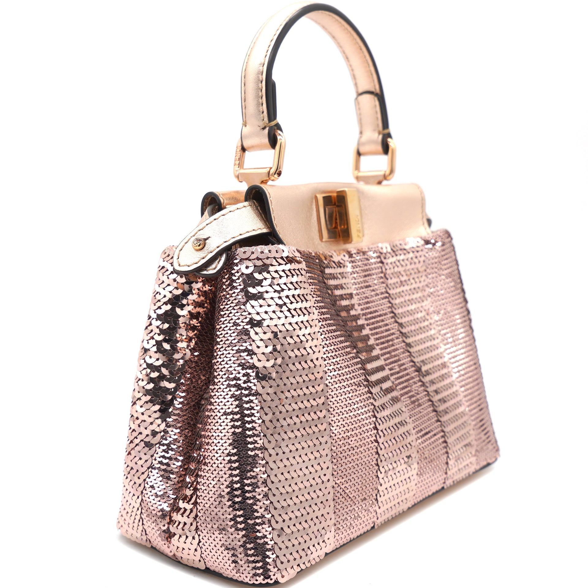 Mini Peekaboo Sequin Leather Pink 2WAY Handbag