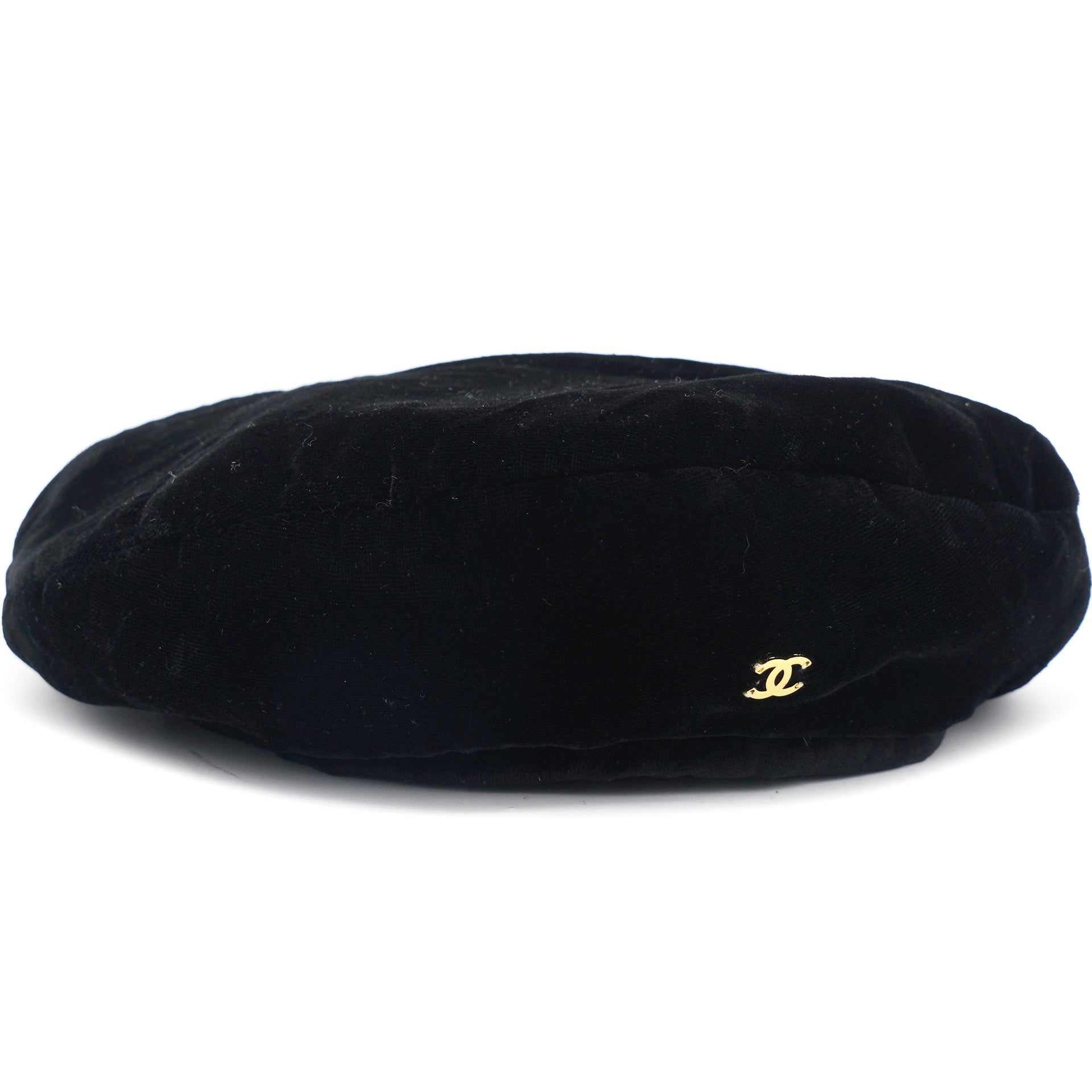 Chanel Velvet Black Barret Hat 55 – STYLISHTOP
