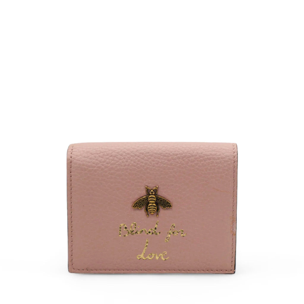 GUCCI Cellarius Calfskin Blind for Love Animalier Card Case