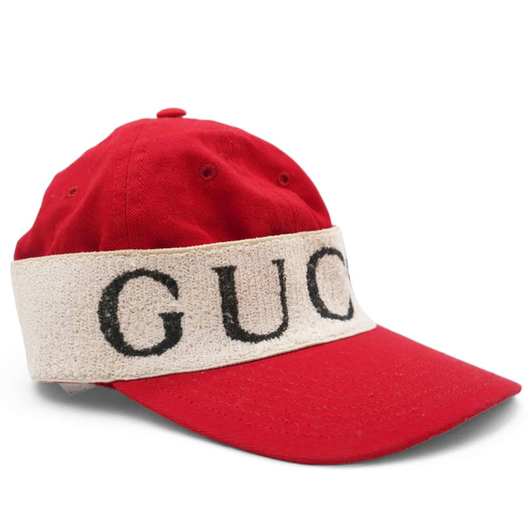 GUCCI Gabardine Gucci Headband Baseball Hat Red 57 – STYLISHTOP