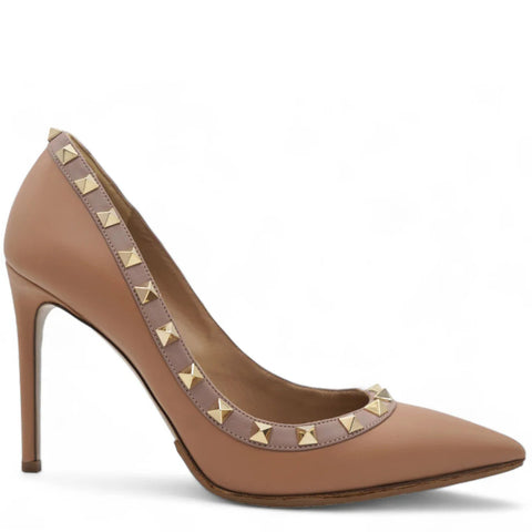Rockstud Pointed Pump In Pink Size36.5