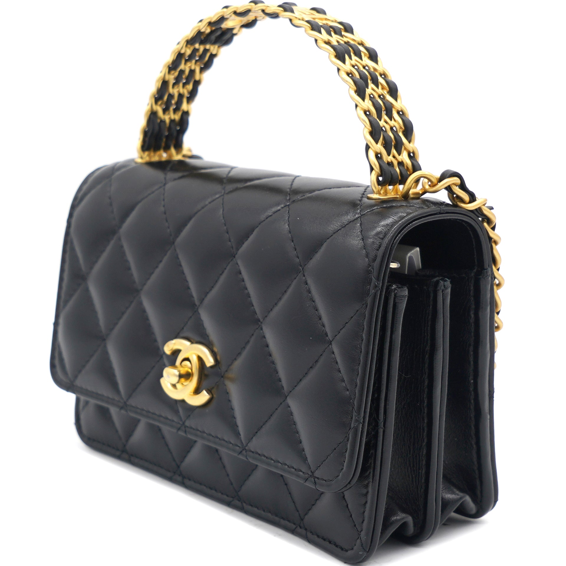 Chanel 23P Top Handle Wallet on Chain Black – STYLISHTOP