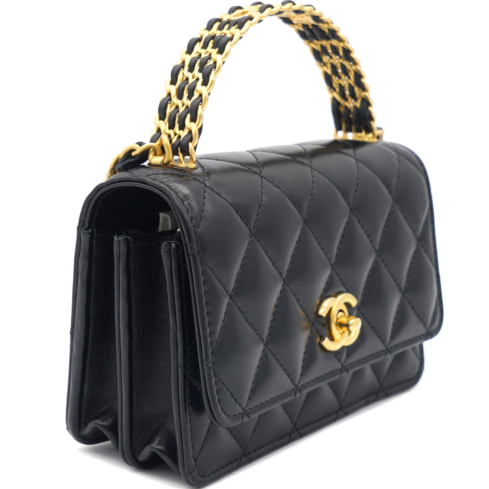 Chanel 23P Top Handle Wallet on Chain Black – STYLISHTOP