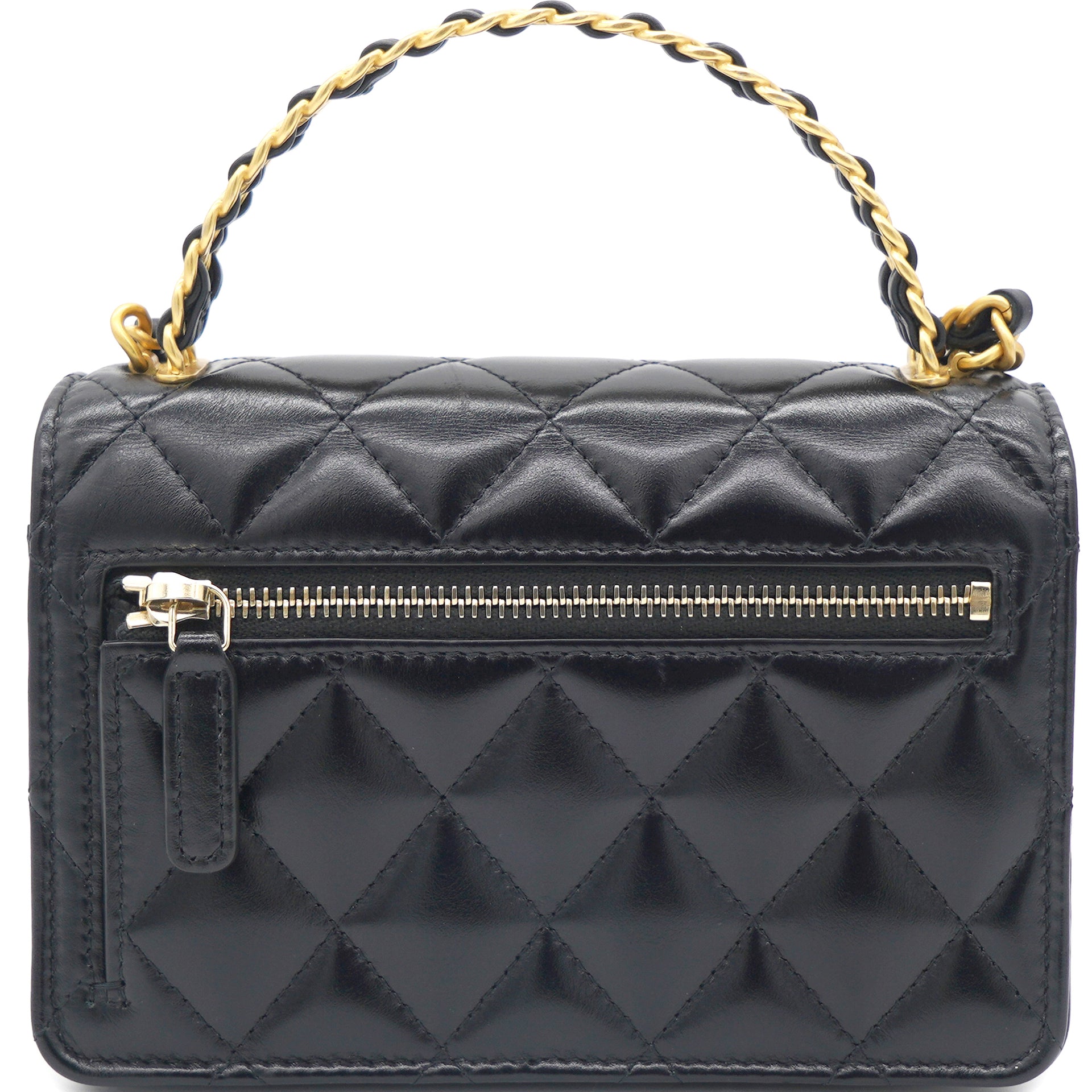 CHANEL Lambskin Wallet-on-the-chain WOC Crossbody Flap Bag - Black - Preloved Lux Canada