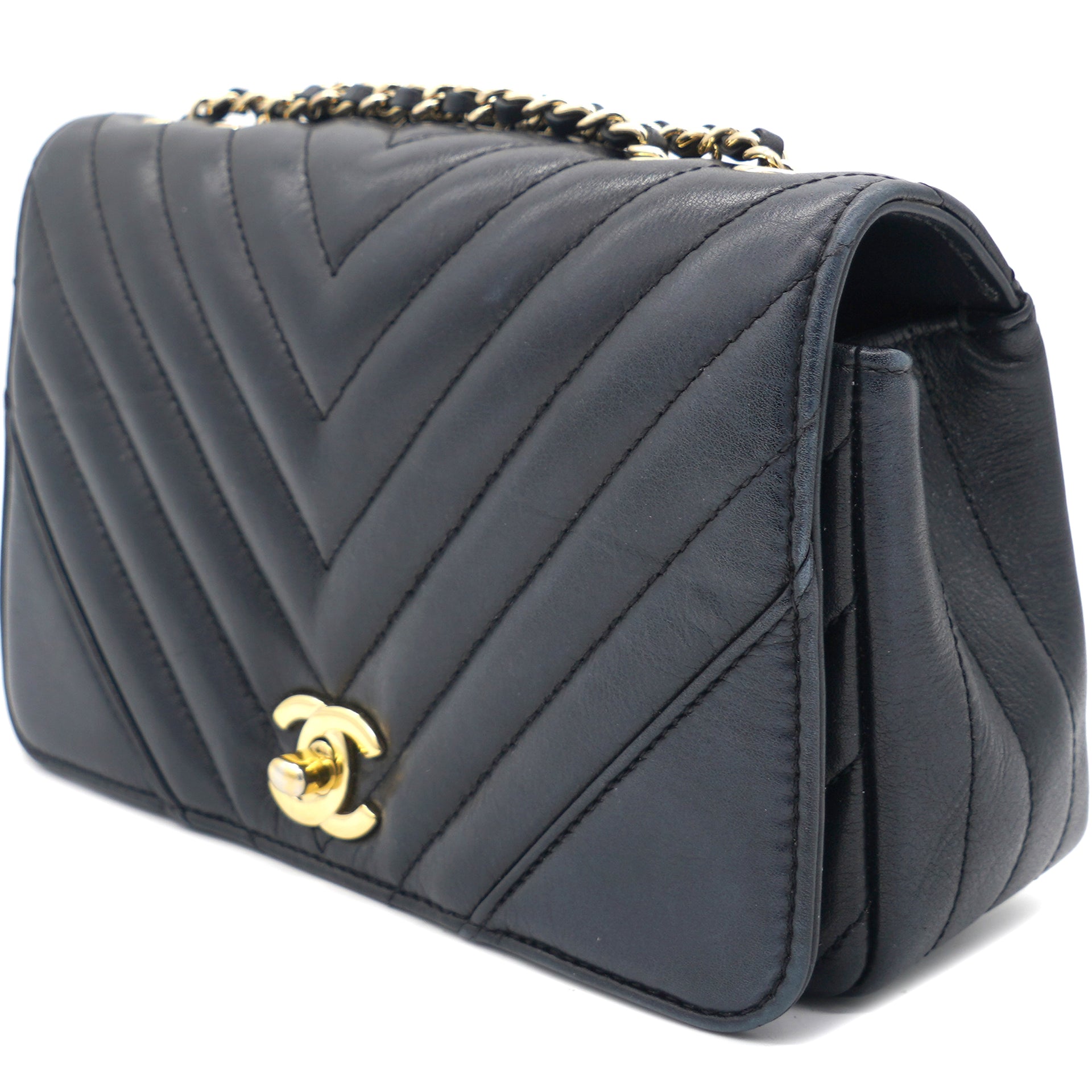 Chanel Statement Flap Quilted Chevron Crossbody Bag