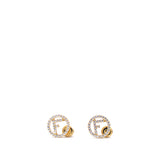 Fendi F Is Crystal-embellished Hoop Earrings in Metallic