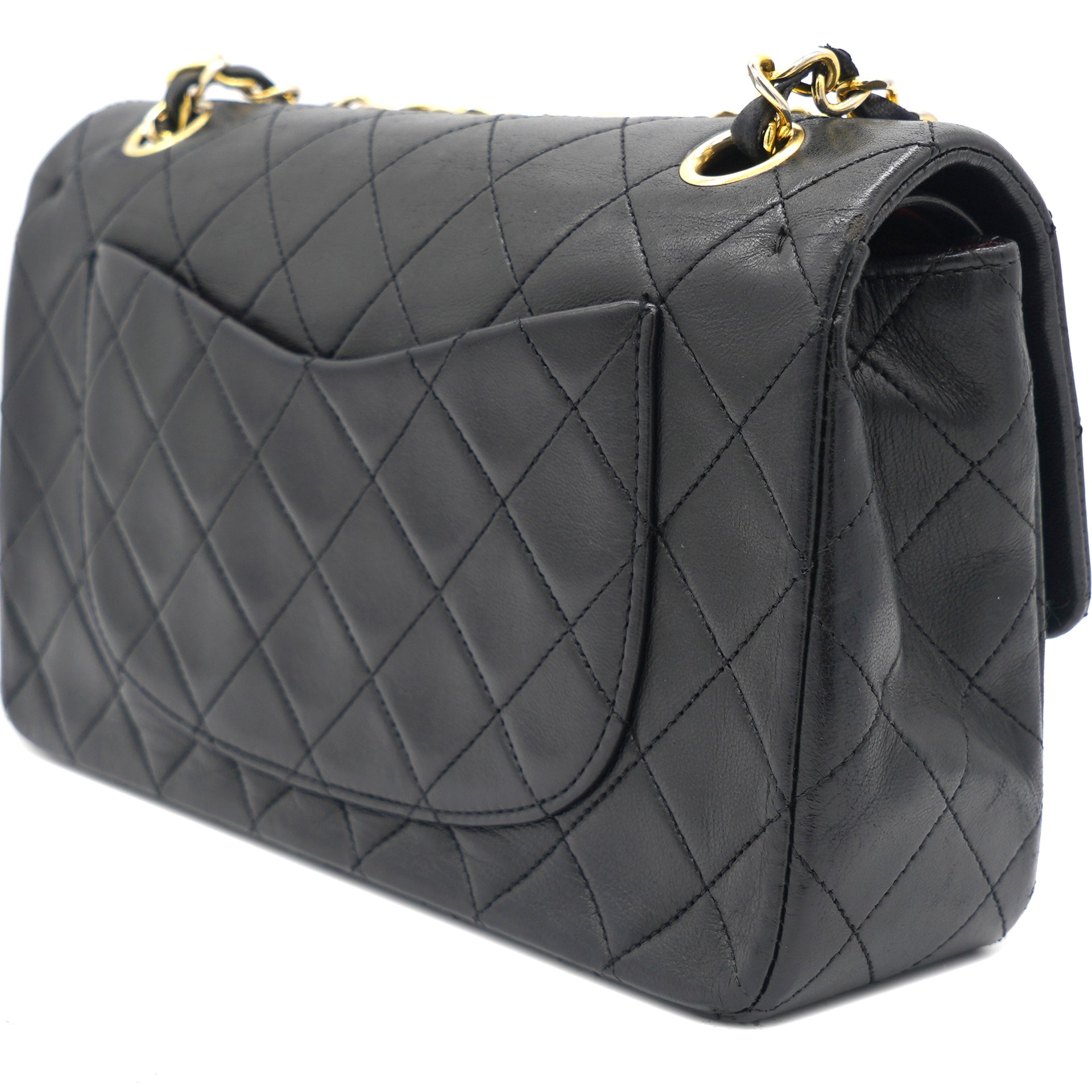 CHANEL Mademoiselle Vintage Flap Sheepskin Leather Shoulder Bag