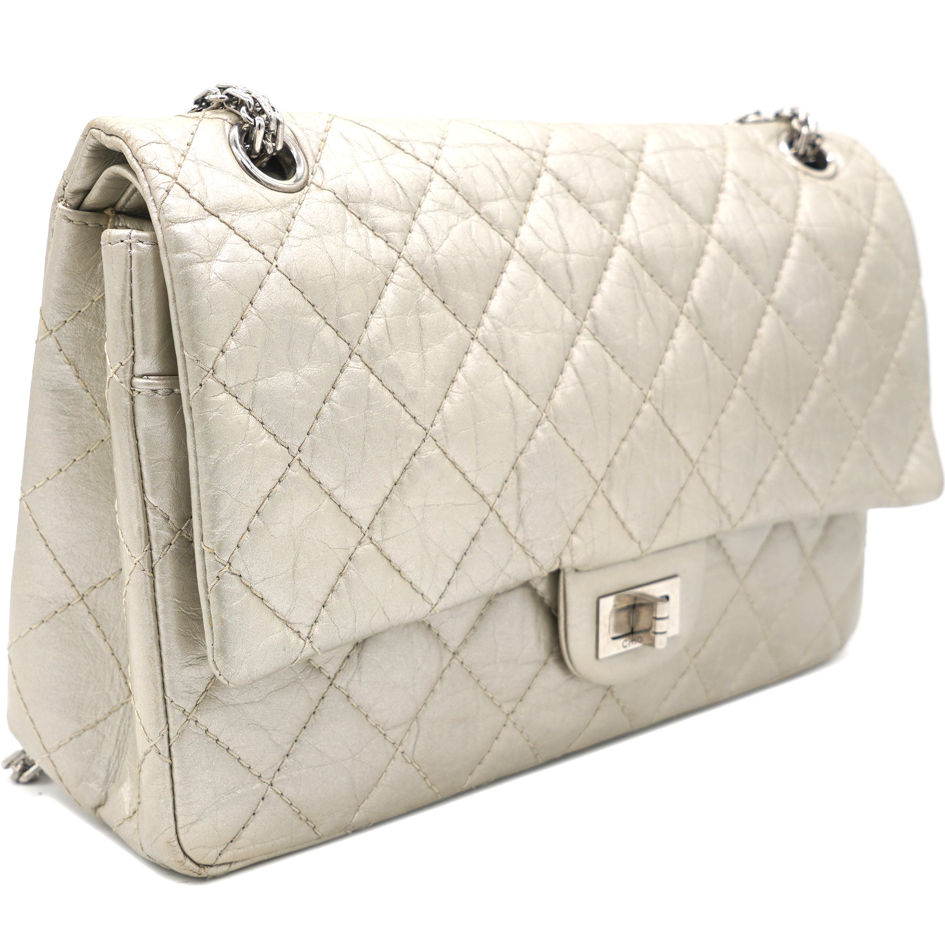 CHANEL Aged Calfskin Quilted 2.55 Reissue Wallet on Chain WOC