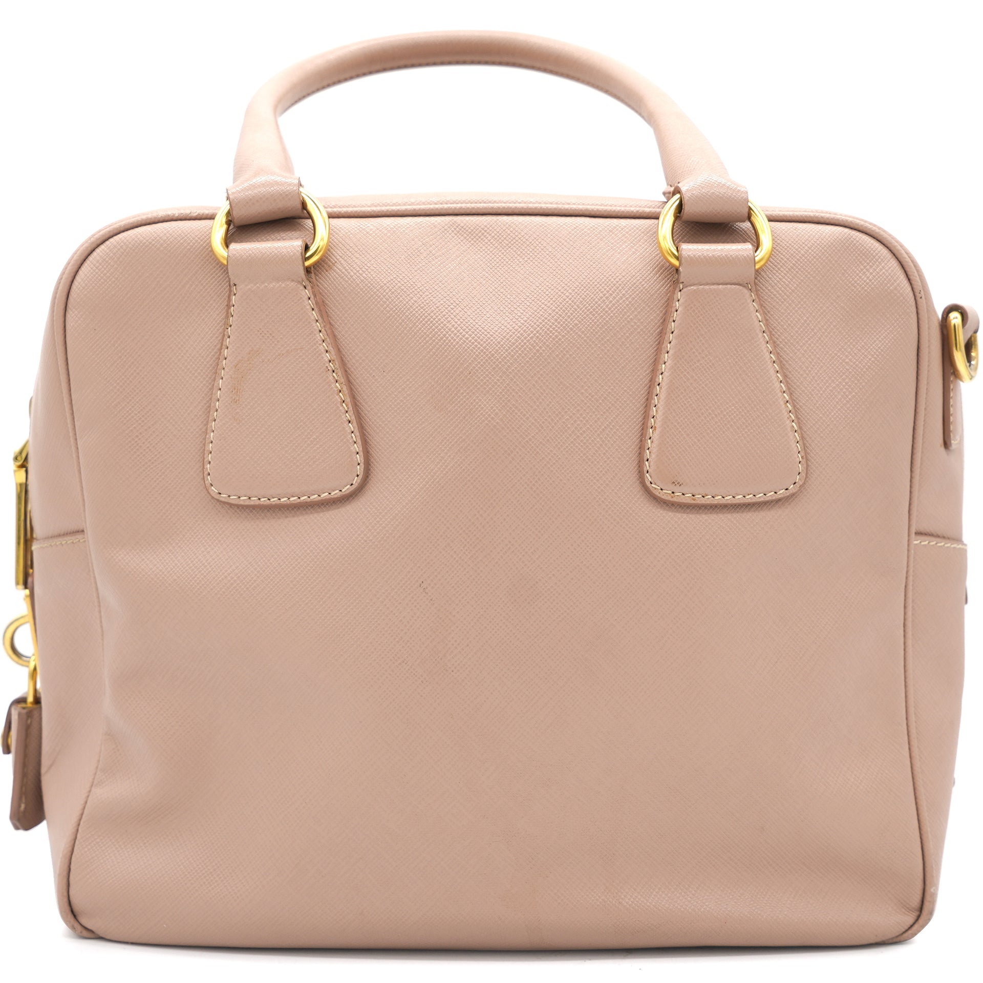 Cammeo Saffiano Lux Leather Top Handle Bauletto Bag