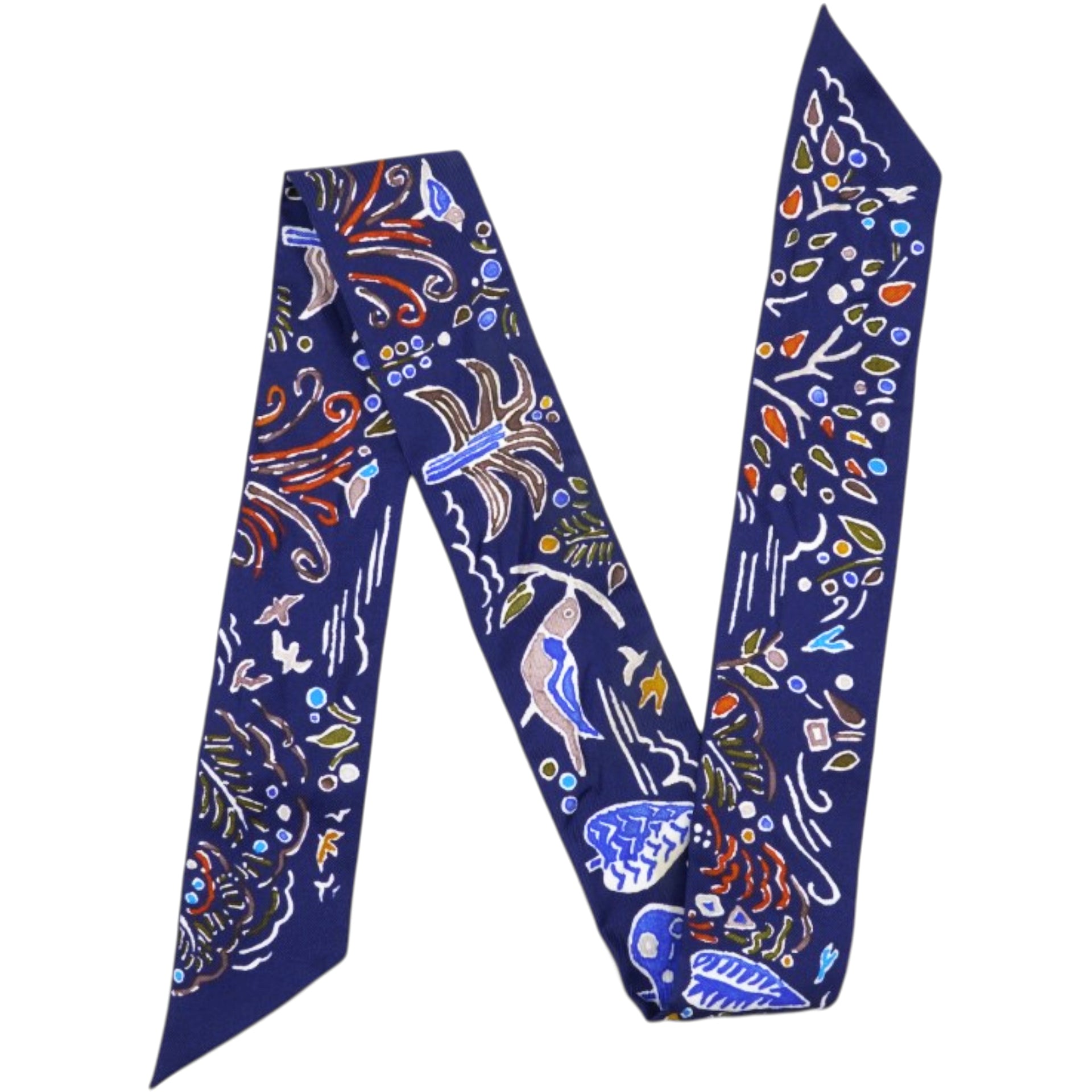 Silk Isola Di Primavera Twilly Marine Kaki White