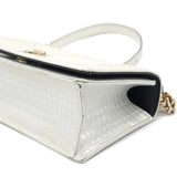 White Patent Leather Small Diorama Shoulder Bag