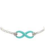 Infinity Sterling Silver/Blue Enamel Bracelet