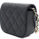 Caviar Quilted Mini Clutch With Chain Black