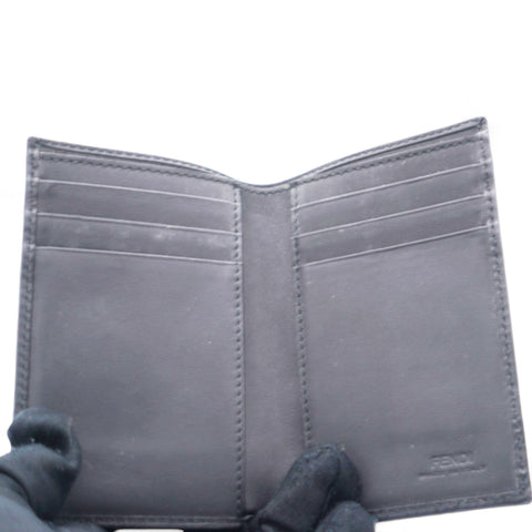 FENDI Business Card Holder Pass Case Zucca Two Fold Card Case Red/Black 