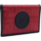 FENDI Business Card Holder Pass Case Zucca Two Fold Card Case Red/Black 