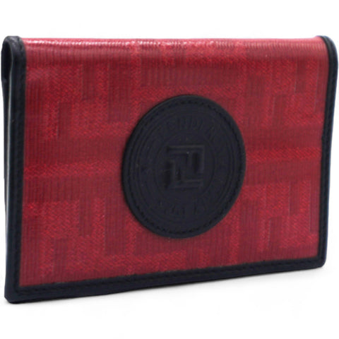 FENDI Business Card Holder Pass Case Zucca Two Fold Card Case Red/Black 