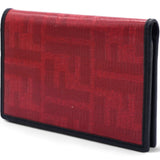 FENDI Business Card Holder Pass Case Zucca Two Fold Card Case Red/Black 