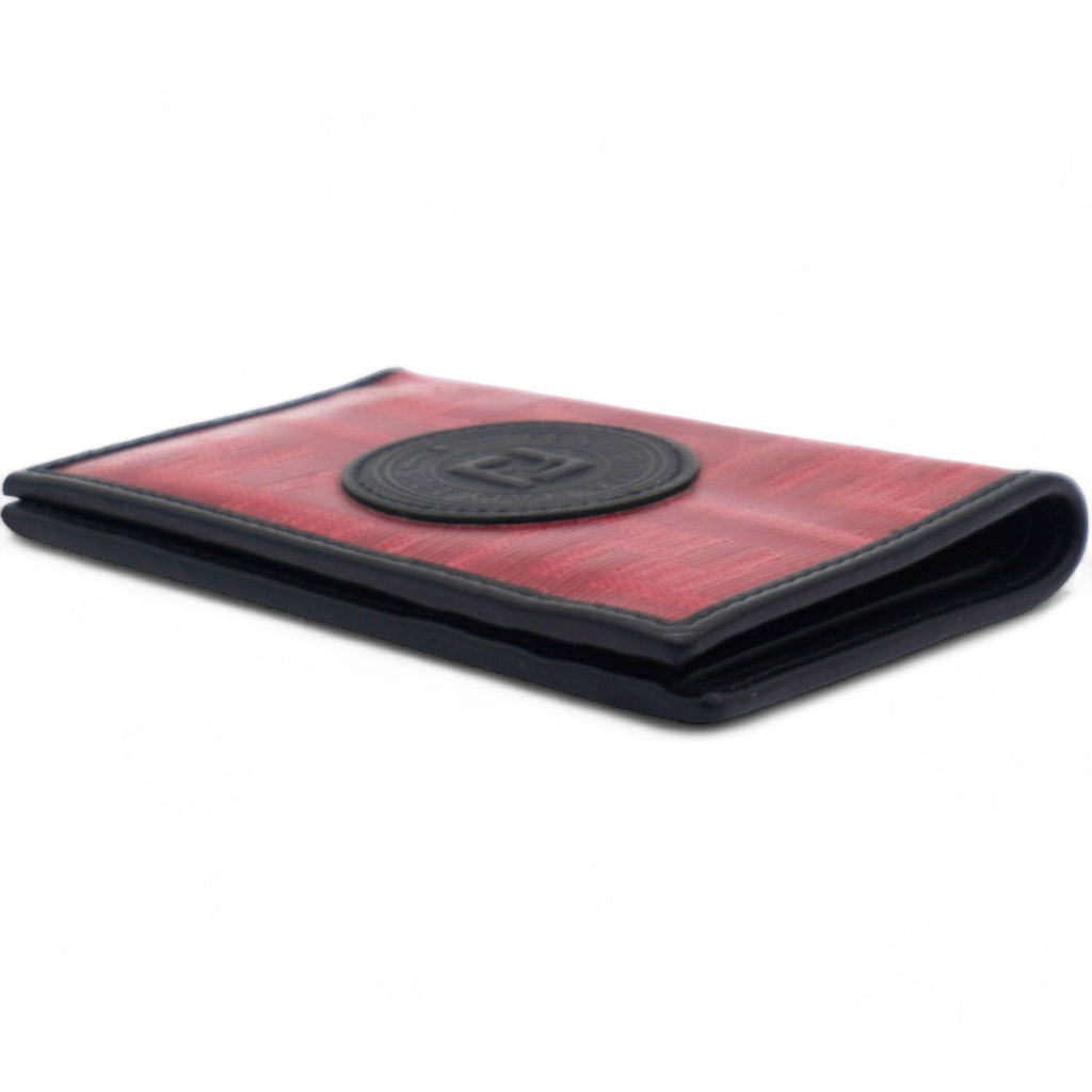 FENDI Business Card Holder Pass Case Zucca Two Fold Card Case Red