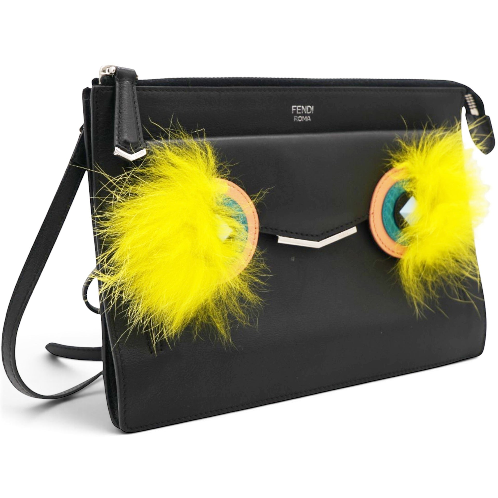 FENDI Multicolor Leather Dolce Monster Crossbody Bag 
