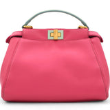 FENDI  Nappa Colorblock Mini Peekaboo Iconic Satchel Rosa Fluo Oxigen Slate 
