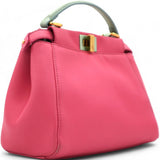 FENDI  Nappa Colorblock Mini Peekaboo Iconic Satchel Rosa Fluo Oxigen Slate 